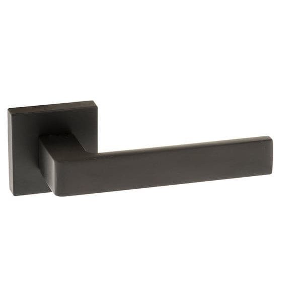 Atlantic Handles Matt Black Forme Asti Designer Lever on Minimal Square Rose