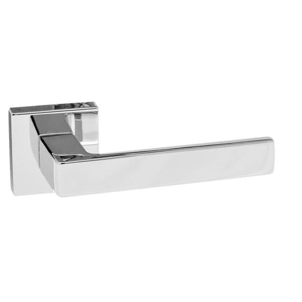 Atlantic Handles Polished Chrome Forme Asti Designer Lever on Minimal Square Rose