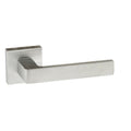 Atlantic Handles Satin Chrome Forme Asti Designer Lever on Minimal Square Rose