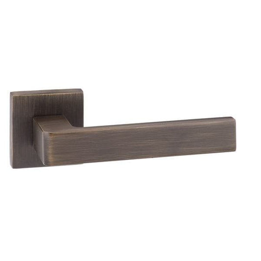 Atlantic Handles Urban Bronze Forme Asti Designer Lever on Minimal Square Rose