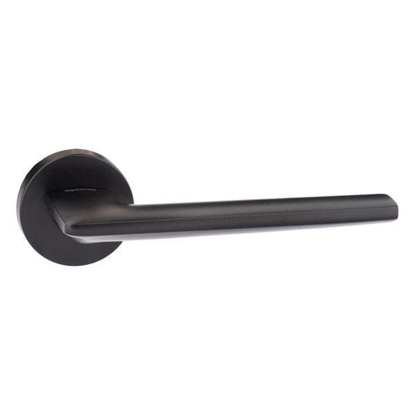 Atlantic Handles Matt Black Forme Boston Designer Lever on Minimal Round Rose