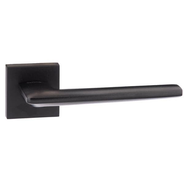 Atlantic Handles Matt Black Forme Boston Designer Lever on Minimal Square Rose