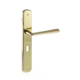 Atlantic Handles Polished Brass Forme Brigette Solid Brass Key Lever on Backplate