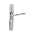 Atlantic Handles Satin Chrome Forme Brigette Solid Brass Key Lever on Backplate