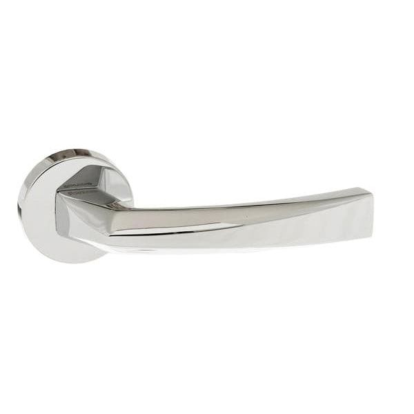 Atlantic Handles Polished Chrome Forme Crystal Designer Lever on Minimal Round Rose
