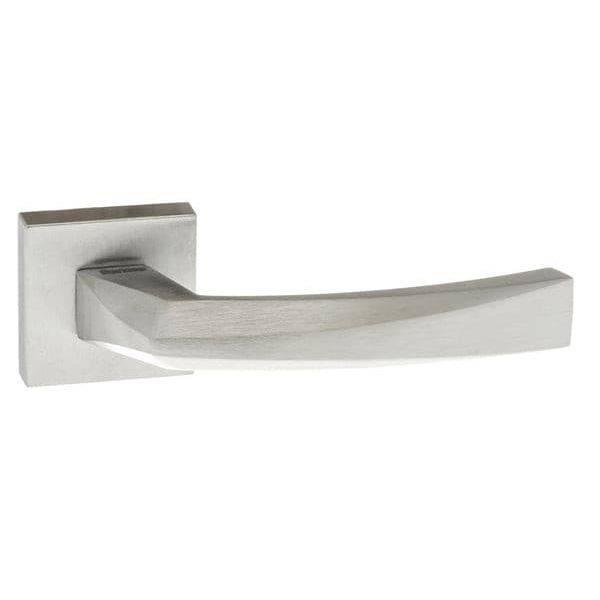 Atlantic Handles Satin Chrome Forme Crystal Designer Lever on Minimal Square Rose