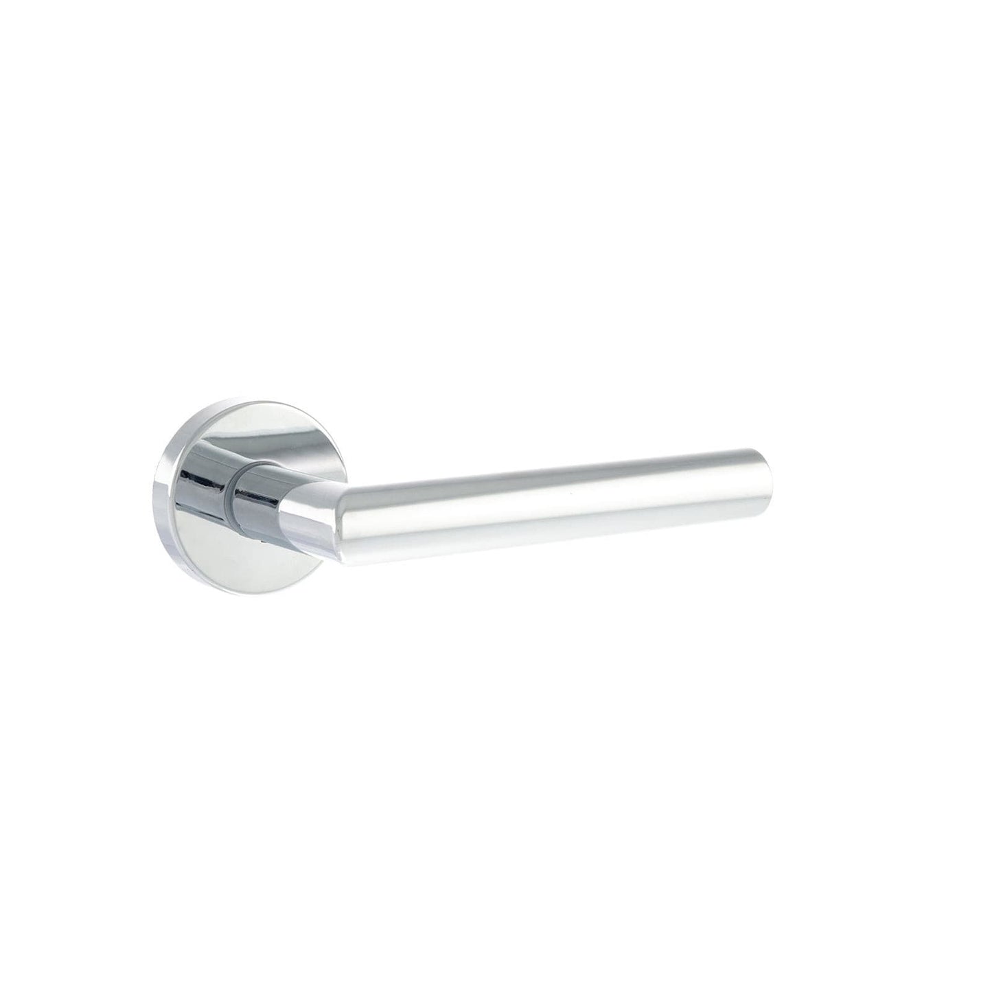 Atlantic Handles Polished Chrome Forme Elle Designer Lever on Minimal Round Rose