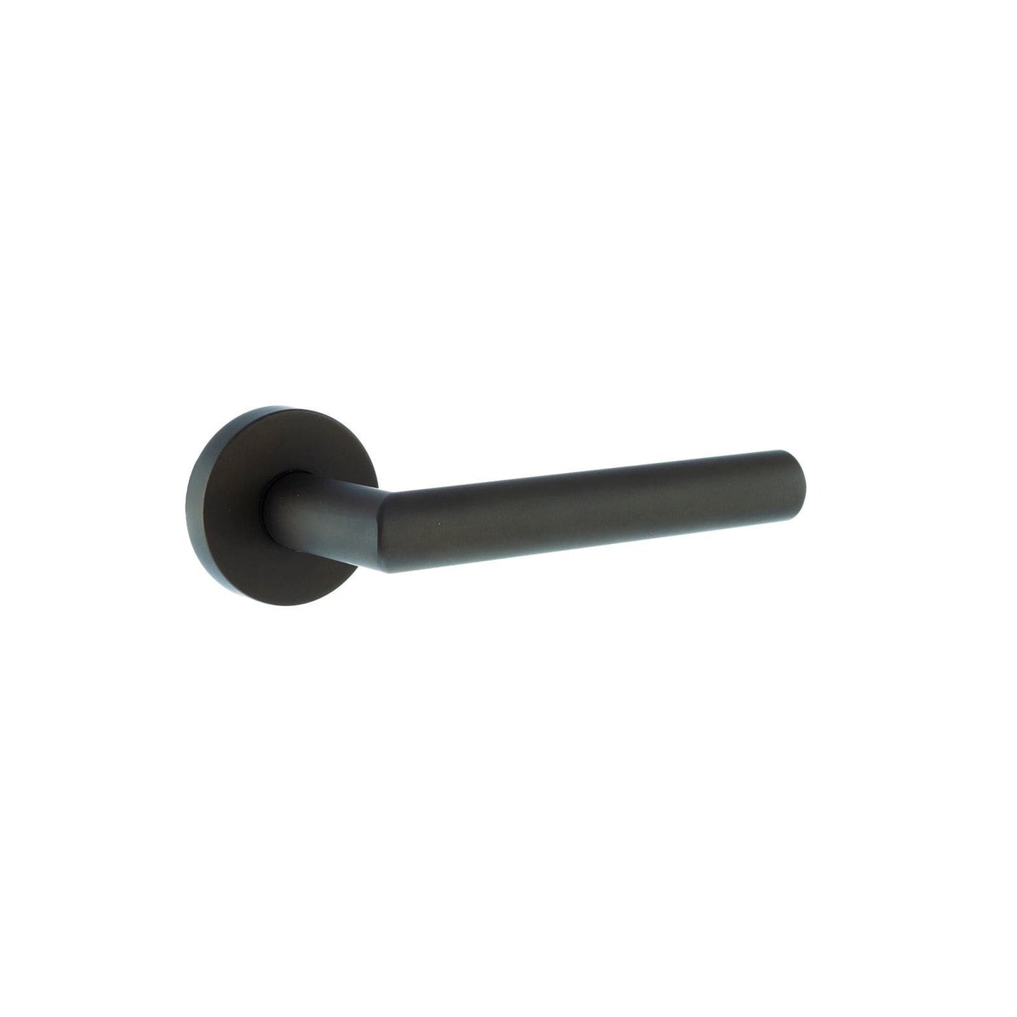 Atlantic Handles Urban Dark Bronze Forme Elle Designer Lever on Minimal Round Rose