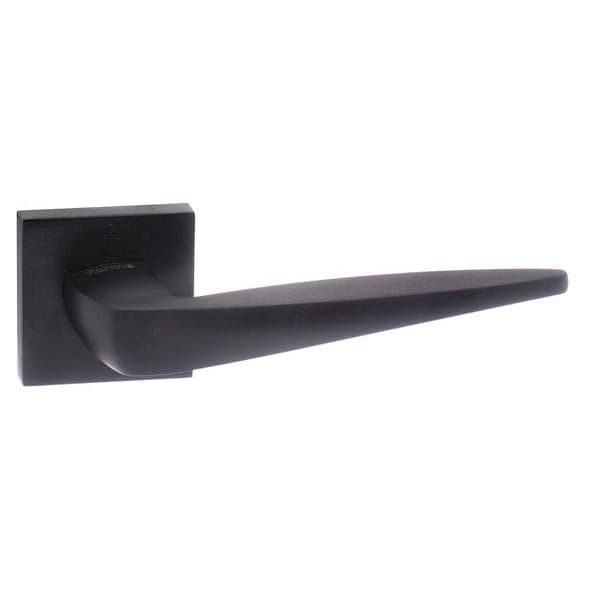 Atlantic Handles Matt Black Forme Foglia Designer Lever on Minimal Square Rose