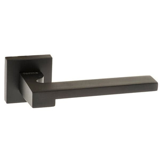 Atlantic Handles Matt Black Forme Ginevra Designer Lever on Minimal Square Rose