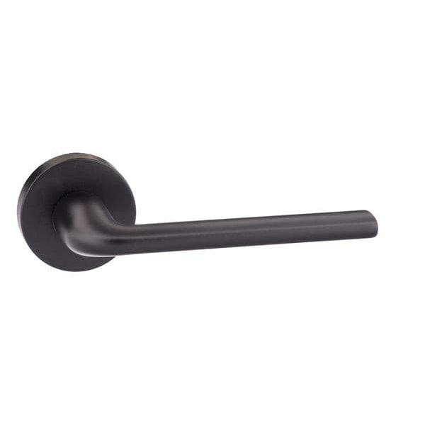 Atlantic Handles Matt Black Forme Milly Designer Lever on Minimal Round Rose