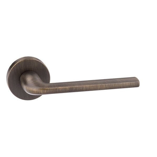 Atlantic Handles Urban Bronze Forme Milly Designer Lever on Minimal Round Rose