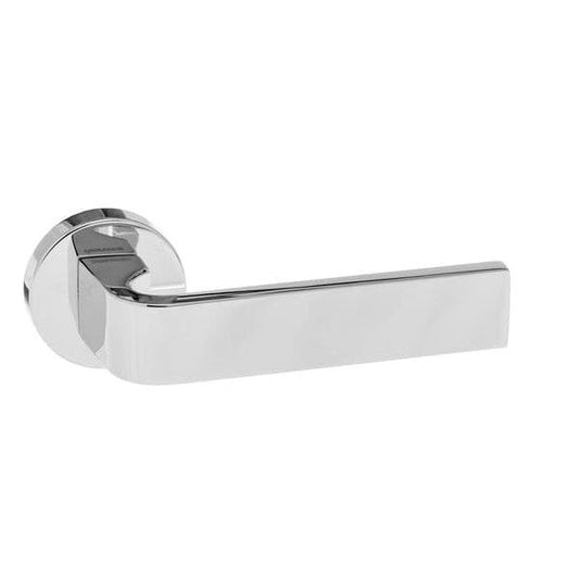 Atlantic Handles Polished Chrome Forme Monza Designer Lever on Minimal Round Rose