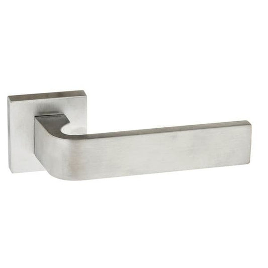 Atlantic Handles Satin Chrome Forme Monza Designer Lever on Minimal Square Rose