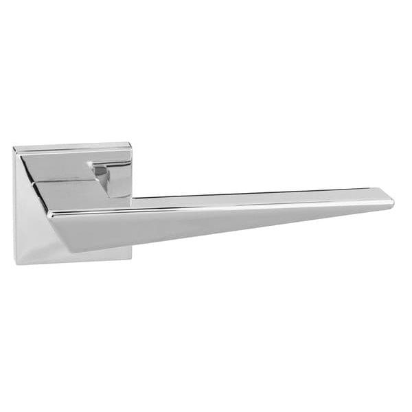 Atlantic Handles Polished Chrome Forme Naxos Designer Lever on Minimal Square Rose