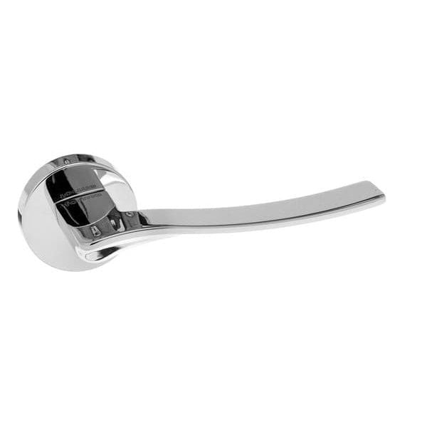 Atlantic Handles Polished Chrome Forme Olimpia Designer Lever on Minimal Round Rose