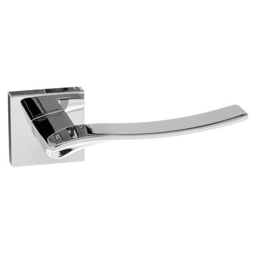 Atlantic Handles Polished Chrome Forme Olimpia Designer Lever on Minimal Square Rose