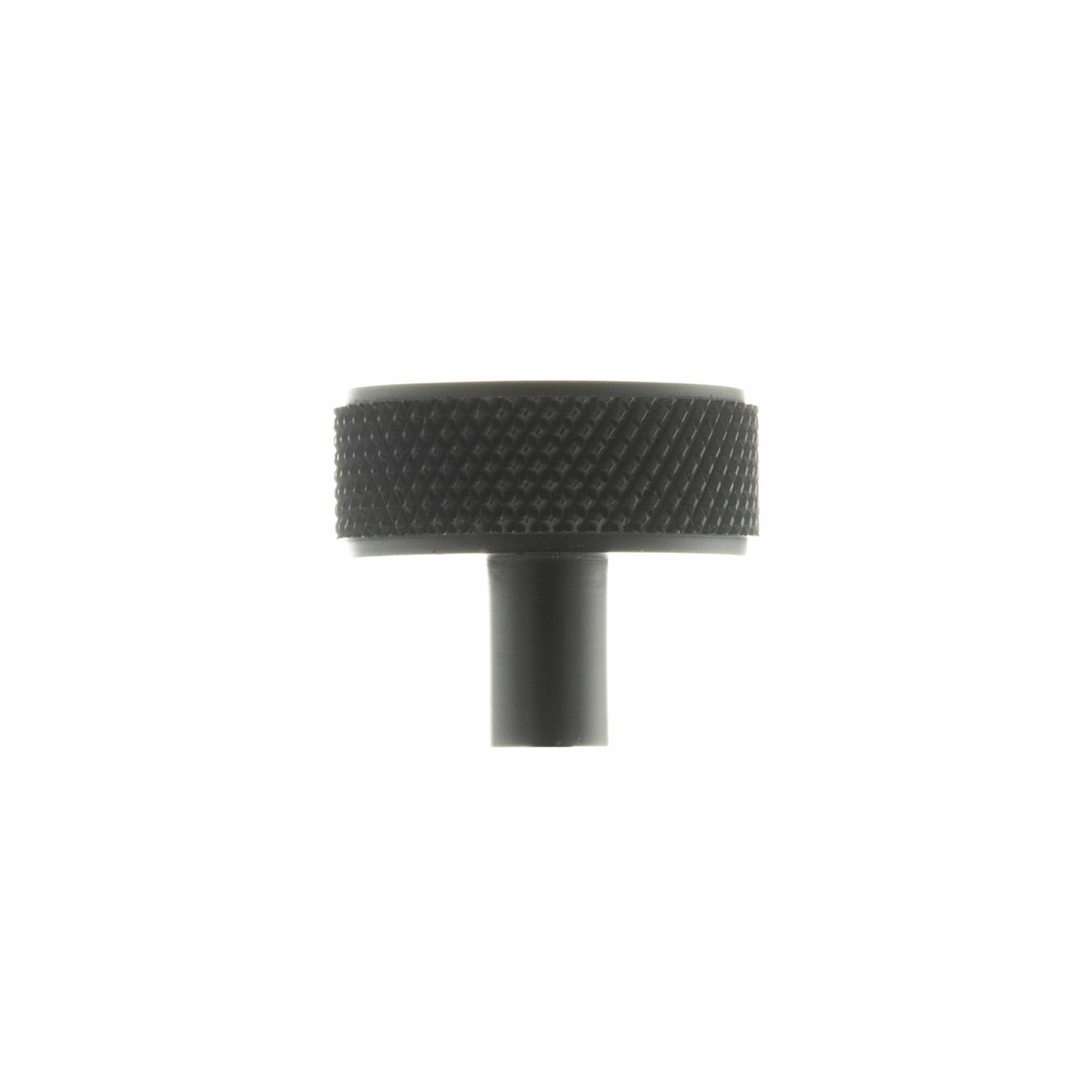 Atlantic Cupboard Knob Matt Black Hargreaves Disc Knurled Cabinet Knob