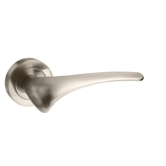 Atlantic Handles Satin Nickel Mediterranean Marseille Lever on Round Rose