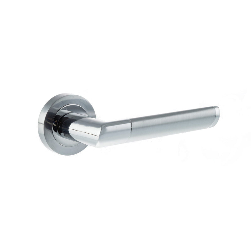 Atlantic Handles Satin Chrome/Polished Chrome Mediterranean Santorini Lever on Round Rose