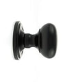 Atlantic Cupboard Knob Matt Black Old English Harrogate Solid Brass Mushroom Mortice Knob on Concealed Fix Rose