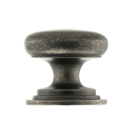 Atlantic Cupboard Knob Distressed Silver Old English Lincoln Solid Brass Victorian Cabinet Knob 32mm on Concealed Fix