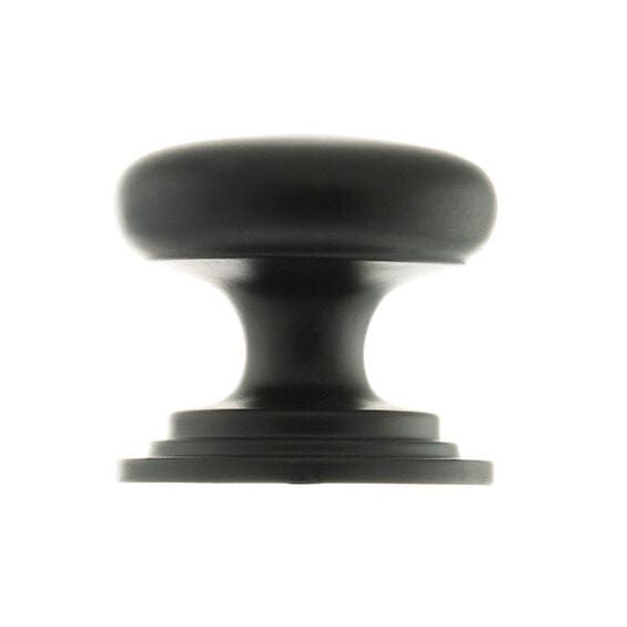 Atlantic Cupboard Knob Matt Black Old English Lincoln Solid Brass Victorian Cabinet Knob 32mm on Concealed Fix