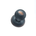 Atlantic Knobs Antique Copper Old English Ripon Solid Brass Reeded Mortice Knob on Concealed Fix Rose