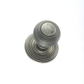 Atlantic Knobs Distressed Silver Old English Ripon Solid Brass Reeded Mortice Knob on Concealed Fix Rose
