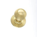 Atlantic Knobs Polished Brass Old English Ripon Solid Brass Reeded Mortice Knob on Concealed Fix Rose