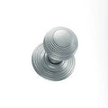 Atlantic Knobs Satin Chrome Old English Ripon Solid Brass Reeded Mortice Knob on Concealed Fix Rose