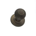 Atlantic Knobs Urban Bronze Old English Ripon Solid Brass Reeded Mortice Knob on Concealed Fix Rose