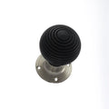 Atlantic Knobs Old English Whitby Ebony Wood Reeded Mortice Knob on 60mm Face Fix Rose
