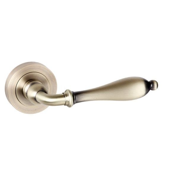 Atlantic Handles Matt Antique Brass Old English Wrexham Lever on Round Rose