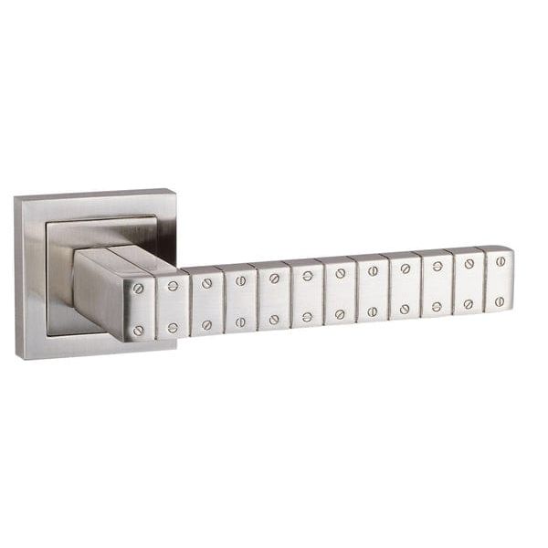 Atlantic Handles Satin Nickel Senza Pari Bianca Designer Lever on Square Rose