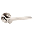 Atlantic Handles Satin Nickel/Polished Nickel Senza Pari Darrio Designer Lever on Round Rose
