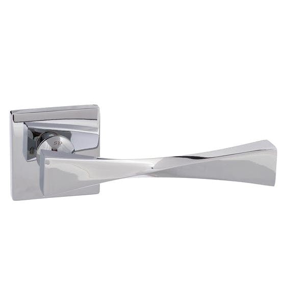 Atlantic Handles Polished Chrome Senza Pari Guido Designer Lever on Flush Square Rose