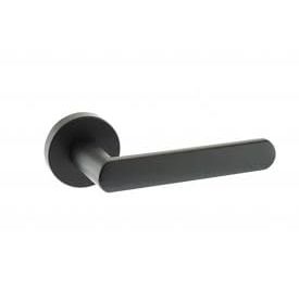 Atlantic Handles Matt Black STATUS Michigan Lever on Round Rose