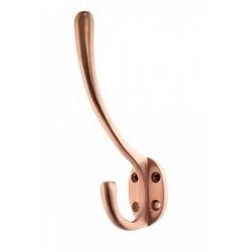 Atlantic Coat & Hat Hooks Urban Satin Copper Traditional Solid Brass Hat & Coat Hook
