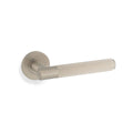 Reeded Spitfire Lever on Round Rose Satin Nickel Love Handles uk