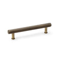 Crispin Knurled T-Bar Cupboard Pull Handle Antique Brass 128mm Love Handles uk