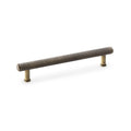 Crispin Knurled T-Bar Cupboard Pull Handle Antique Brass 160mm Love Handles uk