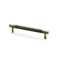 Brunel Knurled T-Bar Cupboard Pull Handle Antique Brass 128mm