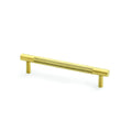 Brunel Knurled T-Bar Cupboard Pull Handle Satin Brass PVD 128mm