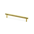 Brunel Knurled T-Bar Cupboard Pull Handle Satin Brass PVD 160mm