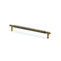 Brunel Knurled T-Bar Cupboard Pull Handle Antique Brass 192mm