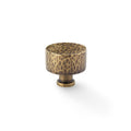 Leila Hammered Cupboard Knob Antique Brass 35mm