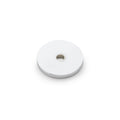 Alexander & Wilks Circular Backplate in white, featuring a smooth, round design with a central hole for installation. The backplate is made of durable material suitable for various applications.