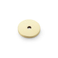 Alexander & Wilks Circular Backplate in a brass finish, featuring a round shape with a central hole, designed for use in various fixtures and installations.