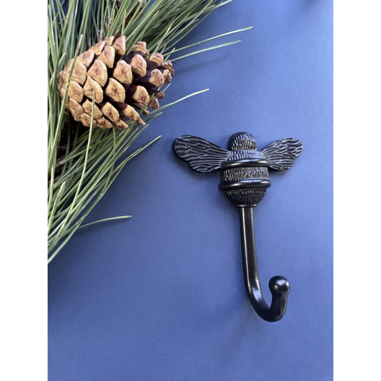 Brass bee Coat Hook - Black Finish - Brass bee